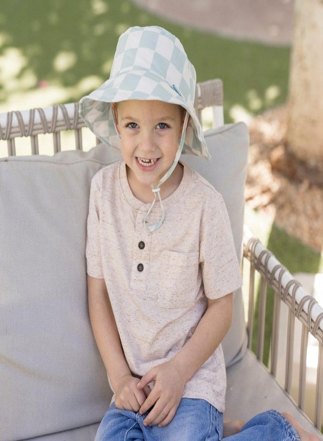 تايني توينكل قبعة شمسية للأطفال الرضع والصغار من تيني توينكل | قبعة دلو قابلة للتعديل بعامل حماية من الشمس 50+ للأطفال الرضع والأطفال | قبعة شمسية خفيفة الوزن وسريعة الجفاف للأنشطة الخارجية والشاطئ والسباحة (نقشة مربعات بلون المريمية، 9-18 شهرًا) - Image 4